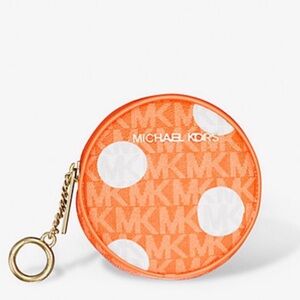 Michael Kors Orange and White Coin Purse